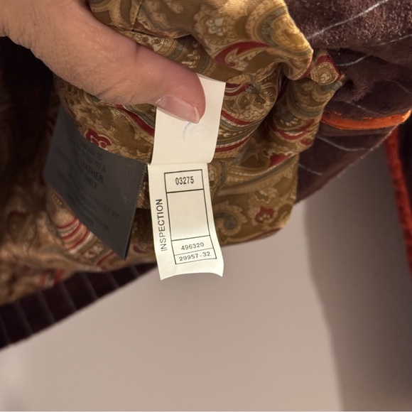 Wilsons Leather Brown 1984 Crown Embellished Pinstripe Blazer Jacket Studded Y2k - Picture 6 of 8